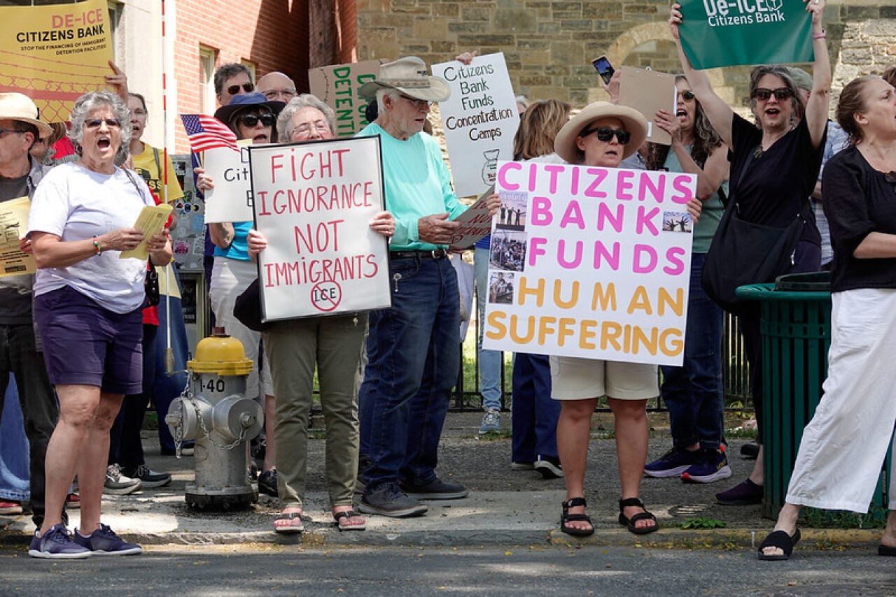 Uptown Rally Protests Bank's Role in Funding ICE-Linked Companies