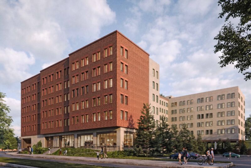 An artist's representation of what the Schwenk Drive apartment complex would look like.