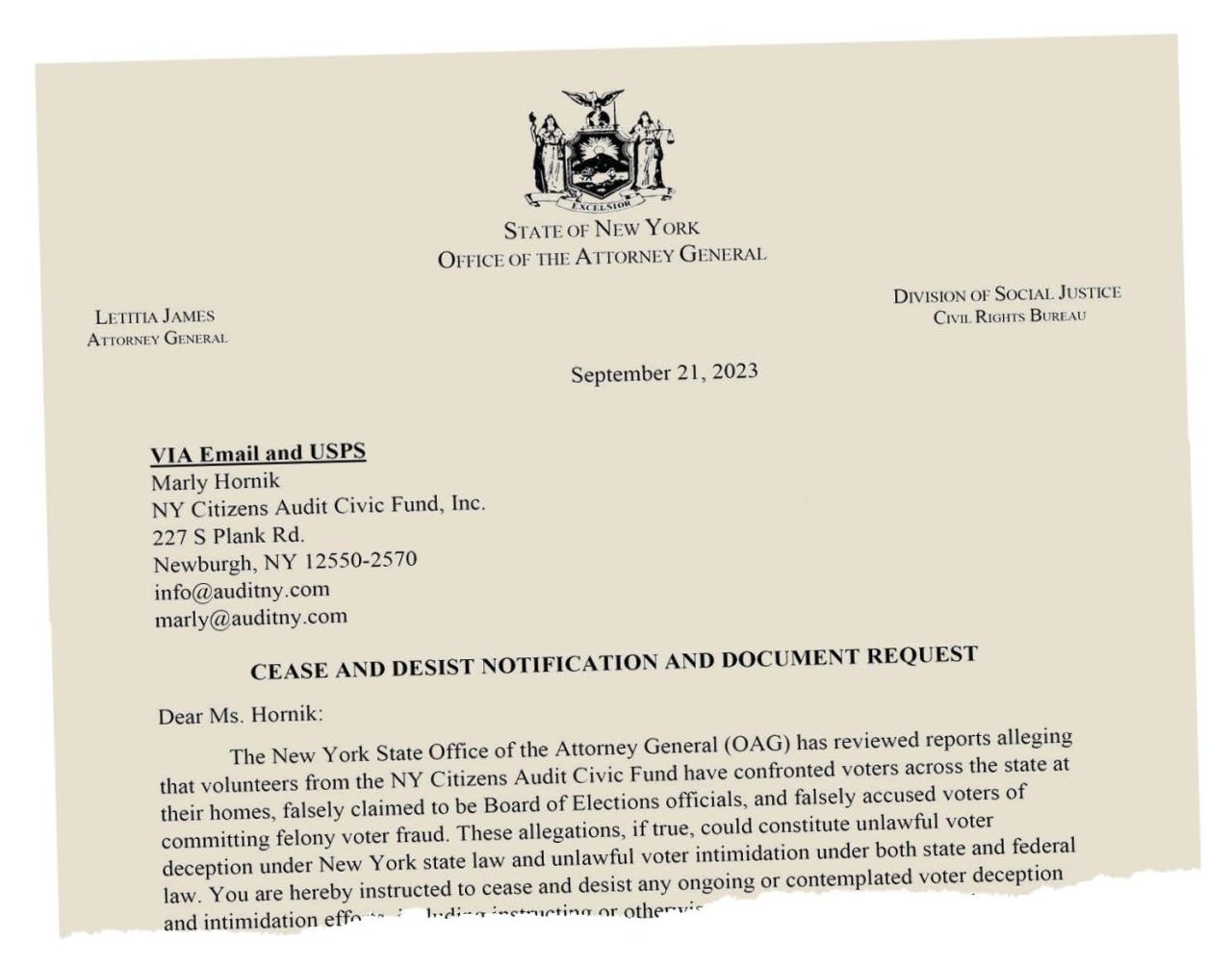 NY group alleges election fraud